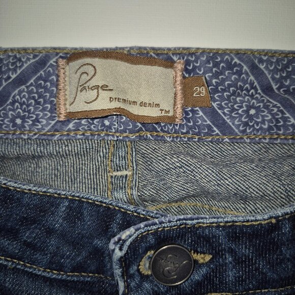 Blue Straight Leg Jeans with Distressed Details and Fading - Picture 4 of 7